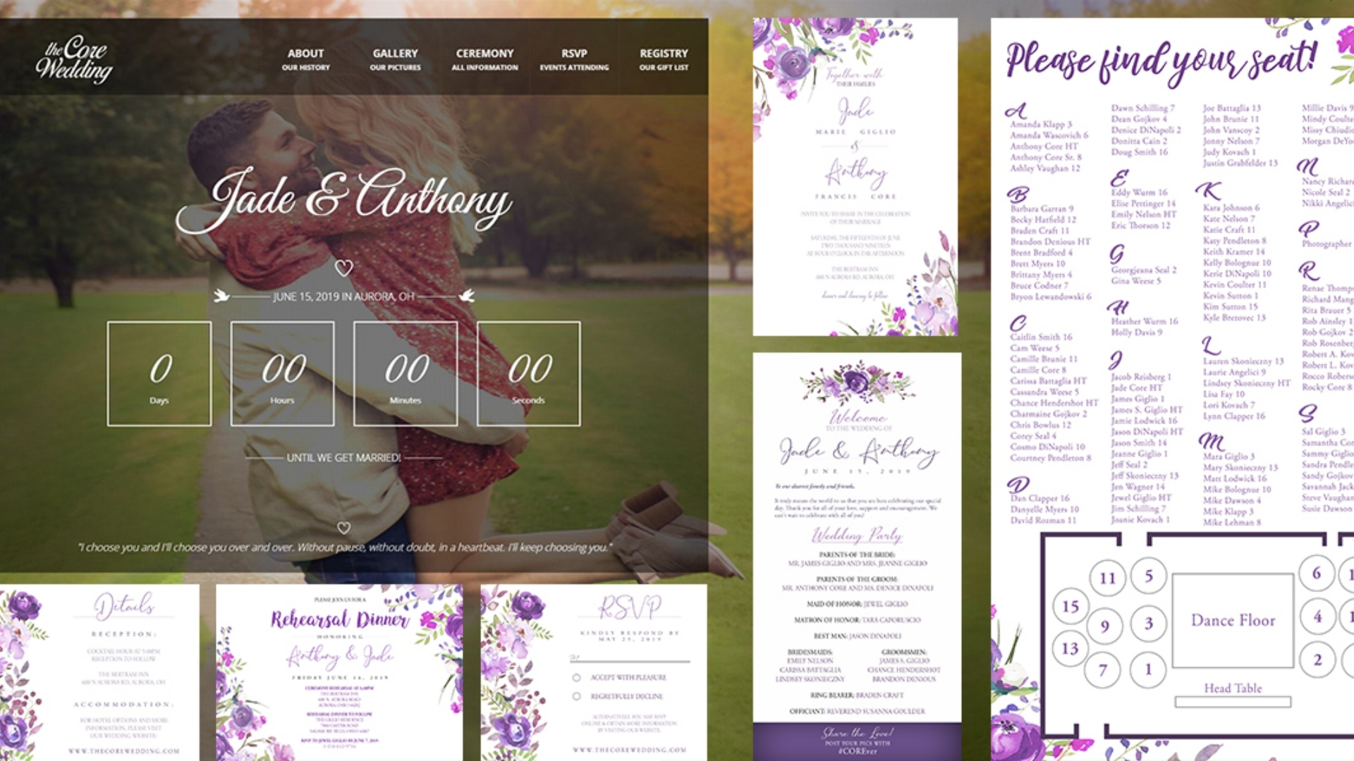 The Core Wedding graphic design portfolio project by SUTSTONE LLC