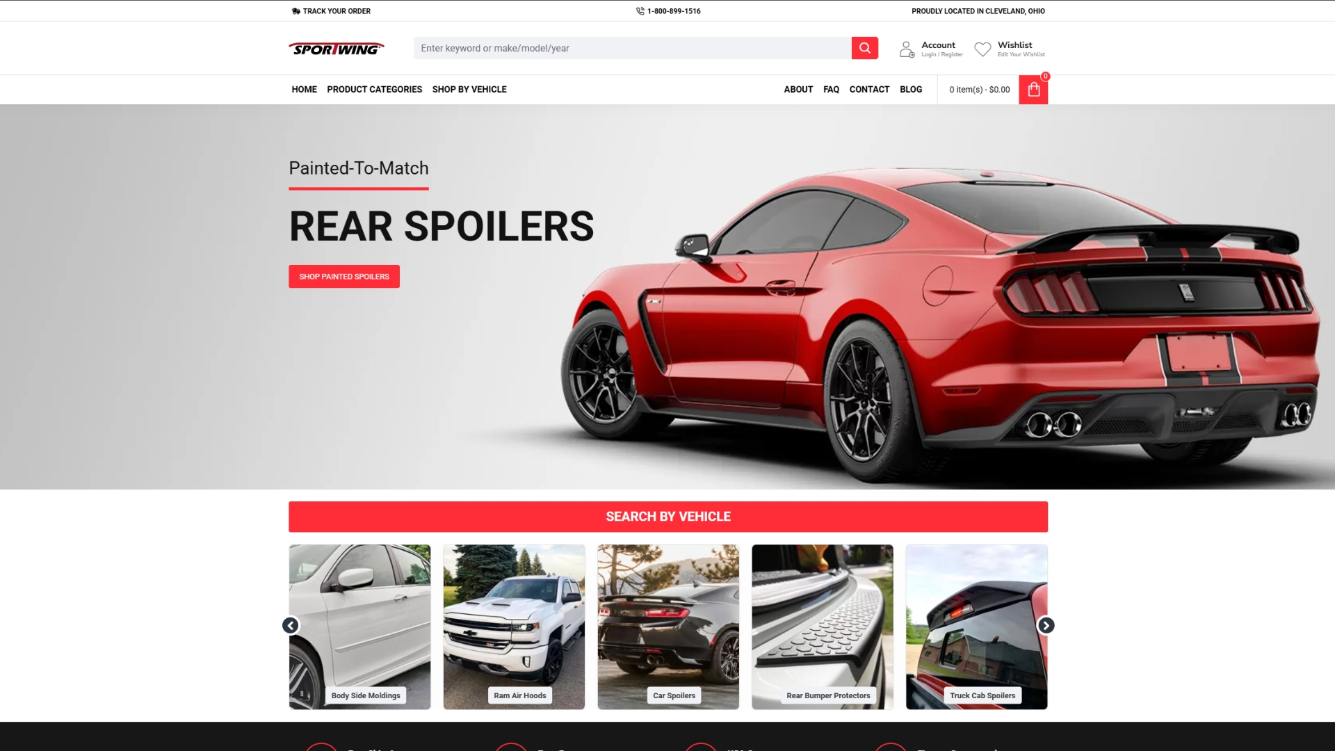 Sportwing Automotive ecommerce portfolio project by SUTSTONE LLC