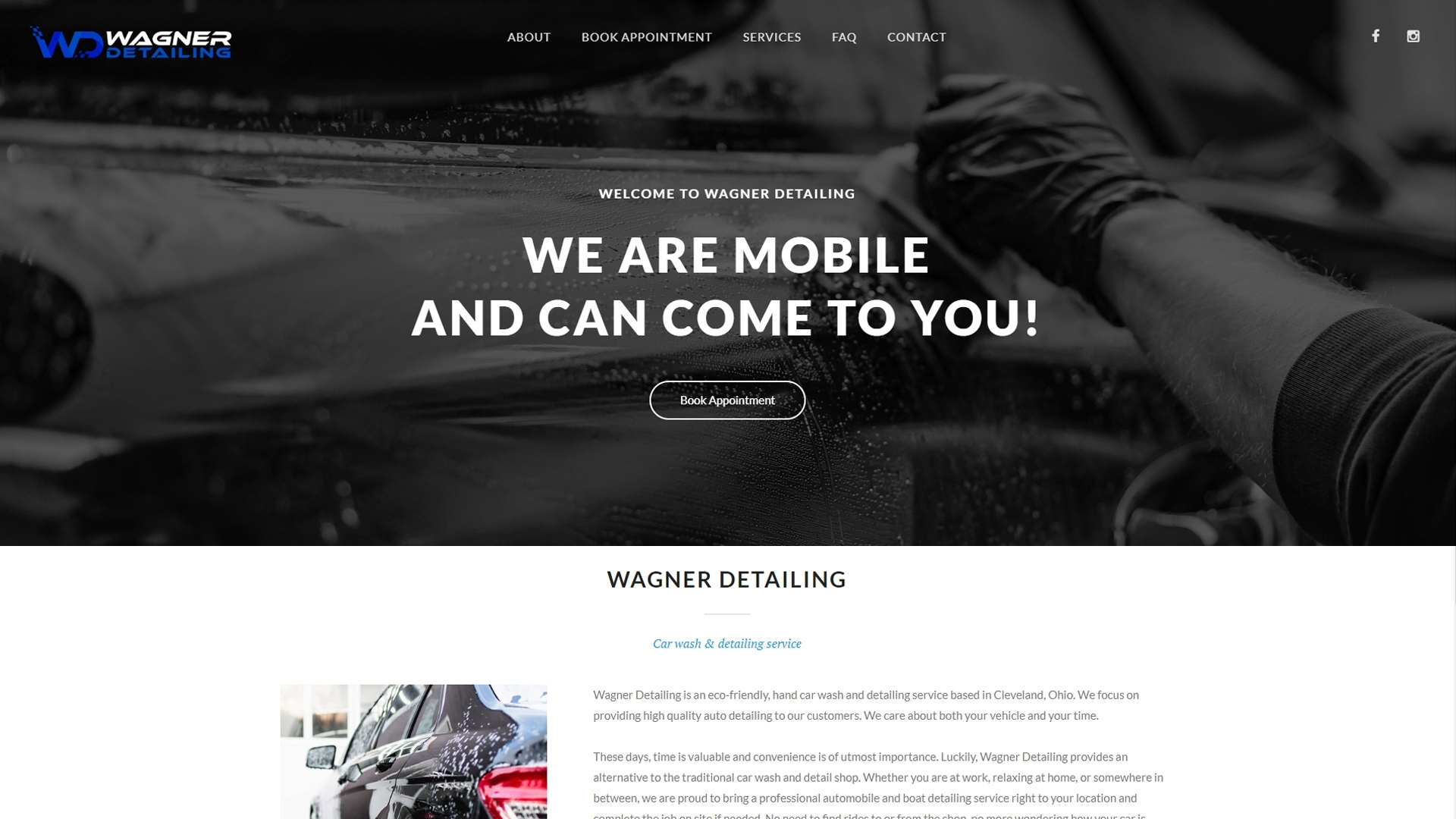 Wagner Mobile Detailing web + graphic design portfolio project by SUTSTONE LLC