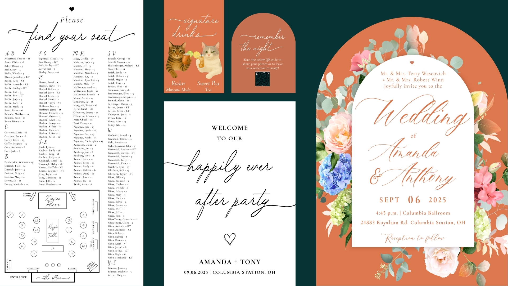 Winn Wedding graphic design portfolio project by SUTSTONE LLC